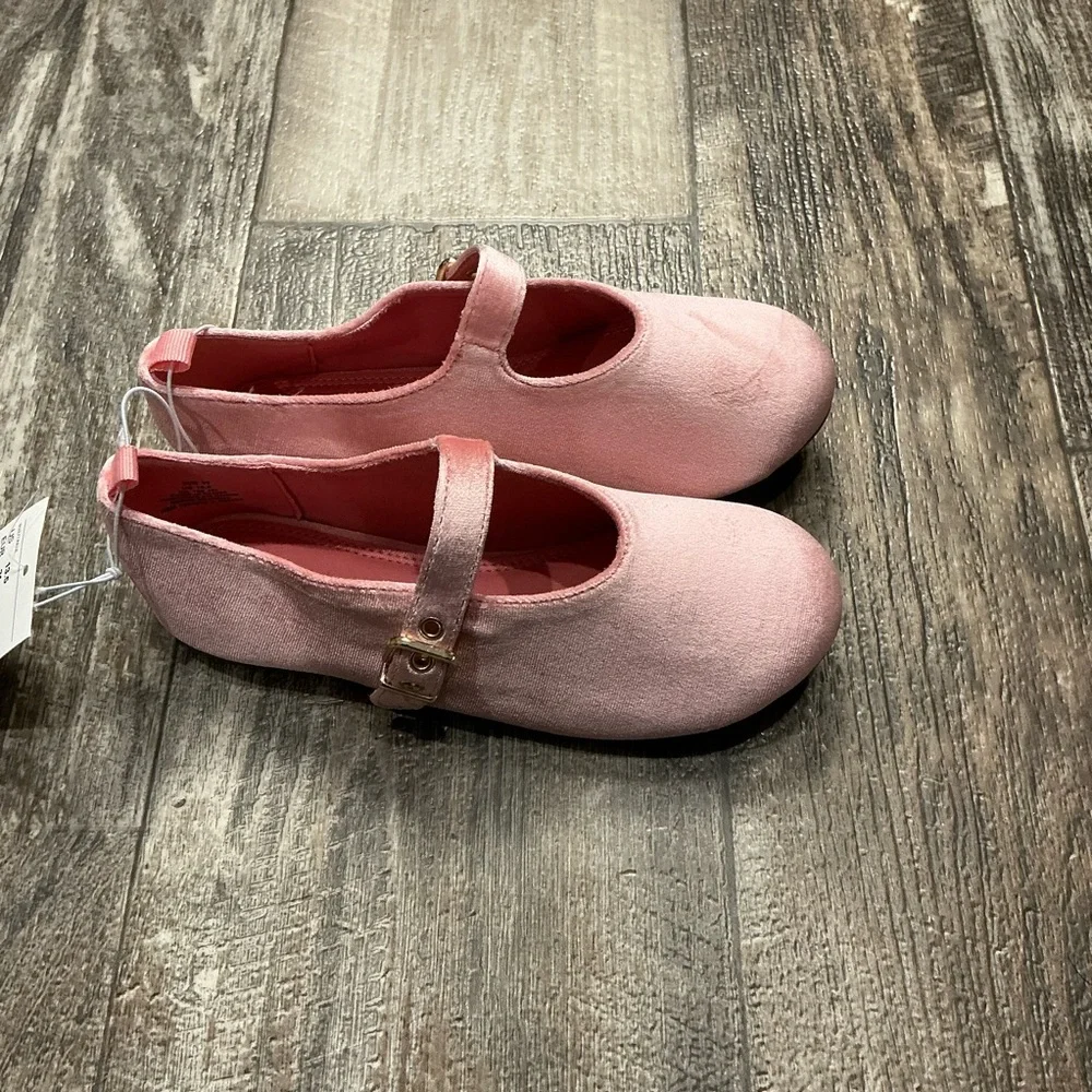 H&M Light Pink Velvet Mary Jane Shoes for Kids Size 13.5 - Picture 6 of 12